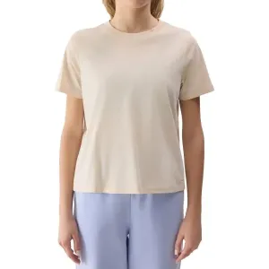 4F BASIC T-SHIRT W Damen T-Shirt, beige, größe L