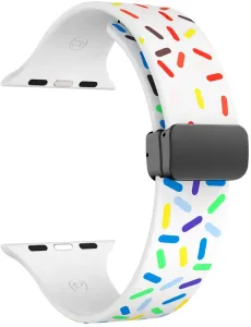 4wrist Farbmuster-Silikonarmband für Apple Watch 42/44/45/49 mm – Weiß