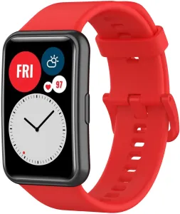 4wrist Silikonarmband für Huawei Watch FIT, FIT SE, FIT new – Rot
