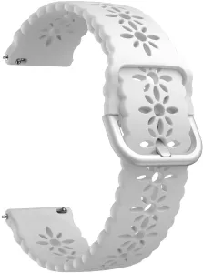 4wrist Silikonarmband mit Blumenmuster 22 mm – White