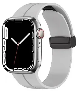 4wrist Silikonarmband mit Magnetverschluss für Apple Watch 42/44/45/49 mm – Grau