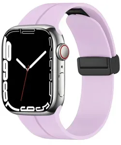 4wrist Silikonarmband mit Magnetverschluss für Apple Watch 42/44/45/49 mm – Lavendel