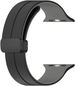 4wrist Silikonarmband mit Magnetverschluss für Apple Watch 42/44/45/49 mm – Schwarz/Grau