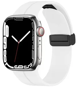 4wrist Silikonarmband mit Magnetverschluss für Apple Watch 42/44/45/49 mm – Weiß