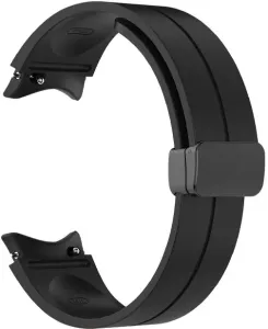 4wrist Silikonarmband mit schwarzer Schnalle für Samsung Galaxy Watch 6/5/4 – Schwarz