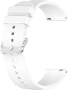 4wrist Universelles Silikonarmband mit silberner Schließe 20 mm - Weiß