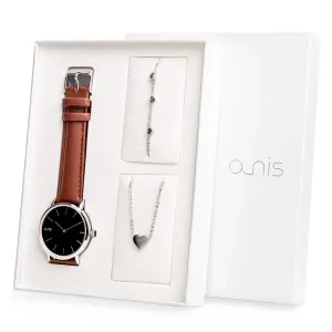 A-NIS Set aus Uhren, Halskette und Armband AS100-06