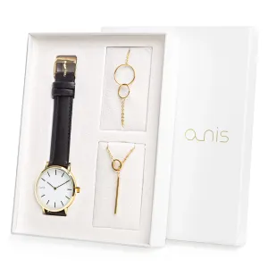 A-NIS Set aus Uhren, Halskette und Armband AS100-17