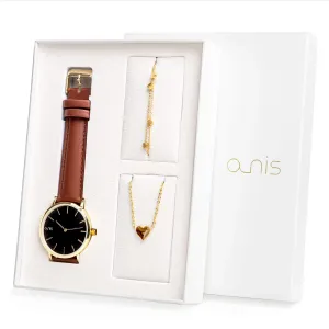 A-NIS Set aus Uhren, Halskette und Armband AS100-21