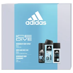 Adidas Ice Dive - Deo mit Zerstäuber 75 ml + Duschgel 250 ml + Deo-Spray 150 ml