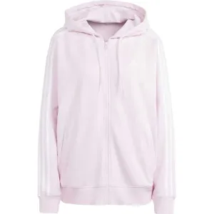 adidas 3-STRIPES FULL ZIP HOODIE Damen Sweatshirt, rosa, größe L