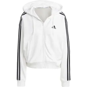 adidas 3S FT FZ S HD Damen Sweatshirt, weiß, größe L