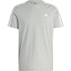 adidas ESSENTIALS SINGLE JERSEY 3-STRIPES Herren T-Shirt, grau, größe M