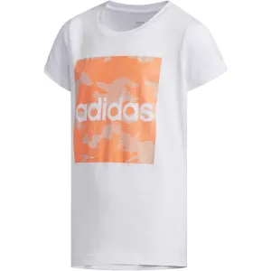 adidas YG CAMO TEE Mädchen Shirt, weiß, größe 116