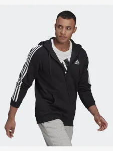 adidas Performance Essentials Fleece 3-Stripes Full-Zip Sweatshirt Schwarz