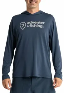 ADVENTER & FISHING UV HOODIE ORIGINAL ADVENTER Herren Funktionsshirt mit Kapuze, dunkelblau, größe XL