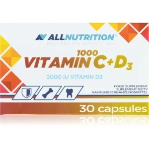 Allnutrition Vitamin C 1000 + D3 Kapseln zur Unterstützung des Immunsystems, für schöne Haut und Nägel und gesunde Zähne 30 KAP