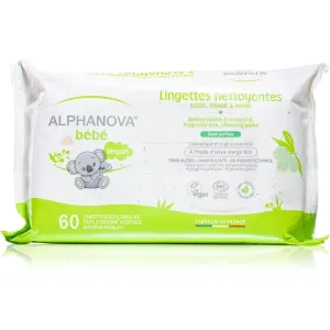 Alphanova Baby Bio sanfte Feuchttücher für Kleinkinder Nicht parfümiert 60 St