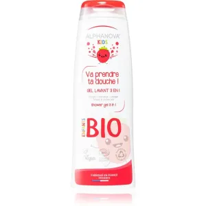 Alphanova Kids Duschgel für Gesicht, Körper und Haare für Kinder Strawberry 250 ml