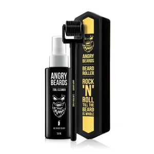 Angry Beards Bartroller inkl. Reiniger (Beard Roller & Tool Cleaner) 50 ml
