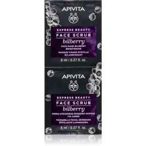 Apivita Express Beauty Bilberry Intensives Reinigungspeeling zur Verjüngung der Gesichtshaut 2 x 8 ml