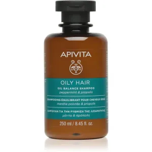 Apivita Oil Balance Shampoo Oily Hair tiefreinigendes Shampoo für fettige Haare und Kopfhaut für mehr Glanz und Festigkeit der Haare 250 ml