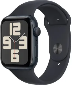 Apple Apple Watch SE (2023) GPS 44 mm Sport-Silikonarmband, dunkle Tinte M/L