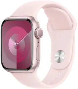 Apple Apple Watch Series 9, 41 mm, rosafarbenes Aluminium mit hellrosa Sportarmband S/M