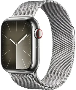 Apple Apple Watch Series 9 Cellular 41 mm Silberner Stahl mit silbernem Milanaise Armband