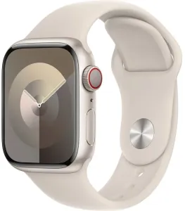 Apple Apple Watch Series 9 Cellular 41mm Sternweißes Aluminium mit sternweißem Sportarmband – S/M