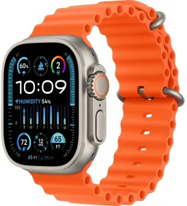 Apple Apple Watch Ultra 2 49 mm Titangehäuse mit orangem Ozeanarmband