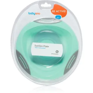 BabyOno Be Active Suction Plate Teller mit Saugnapf Mint 6 m+ 1 St
