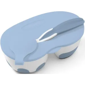 BabyOno Be Active Two-chamber Bowl with Spoon Geschirrset für Babys Blue