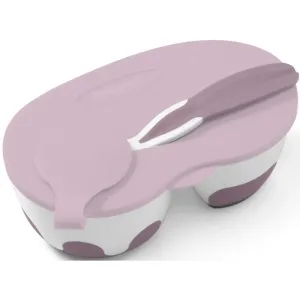 BabyOno Be Active Two-chamber Bowl with Spoon Geschirrset für Babys Purple