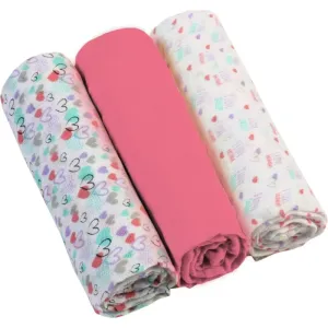 BabyOno Diaper Super Soft Stoffwindeln Pink 70 × 70 cm 3 St