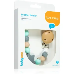 BabyOno Take Care Soother Holder 0m+ Schnullerclip Brown 1 St
