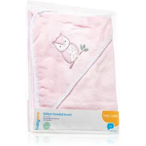 BabyOno Towel Velour Kapuzenhandtuch Pink 100x100 cm