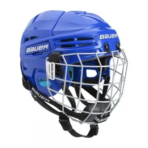 Bauer PRODIGY COMBO YTH Eishockey Helm für Kinder mit Gitter, blau, größe 48-53.5