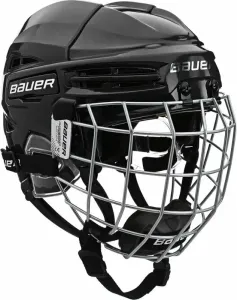 Bauer RE-AKT 100 YTH COMBO Eishockey Helm für Kinder mit Gitter, schwarz, größe 49-54