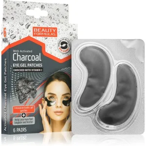 Beauty Formulas Charcoal feuchtigkeitsspendende Gel-Maske für den Augenbereich mit Aktivkohle 6 St
