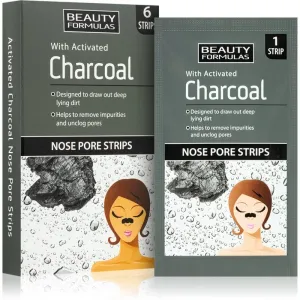 Beauty Formulas Charcoal Reinigungspflaster für verstopfte Poren auf der Nase 6 St