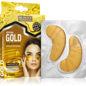 Beauty Formulas Gold feuchtigkeitsspendende Gel-Maske für den Augenbereich mit Kollagen 6 St
