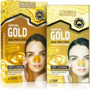 Beauty Formulas Gold Reinigungspflaster für verstopfte Poren auf der Nase mit Kollagen 6 St