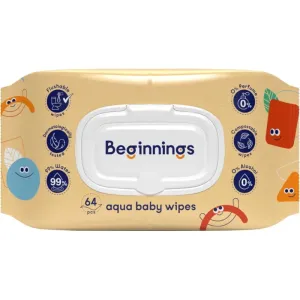 Beginnings Aqua Baby Wipes Feuchttücher für Kinder 64 St
