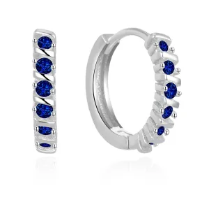 Beneto Elegante runde Ohrringe mit blauen Zirkonen AGUC2680-DB