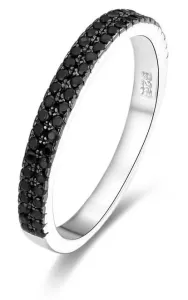 Beneto Modischer Ring mit schwarzen Zirkonen AGG386 50 mm