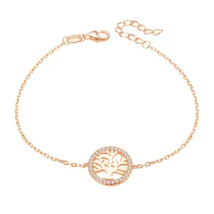 Beneto Rosévergoldetes Armband mit Baum des Lebens AGB485/20-ROSE