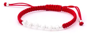 Beneto Rotes Schnur Kabbalah Armband mit echten Perlen AGB549