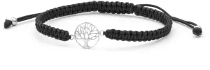 Beneto Schwarzes Schnur-Kabbalah-Armband Glocke Baum des Lebens AGB535