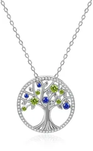 Beneto Silberkette mit glitzernden Zirkonen Glocke Baum des Lebens AGS1232/47